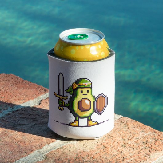 Pixel Avocado Warrior - 8-Bit Retro-Spielfigur Dosenkühler (In Situ Pool)