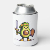 Pixel Avocado Warrior - 8-Bit Retro-Spielfigur Dosenkühler (Kanne Vorderseite)