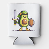 Pixel Avocado Warrior - 8-Bit Retro-Spielfigur Dosenkühler (Vorderseite)
