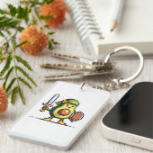 Pixel Avocado Warrior - 8-Bit Retro-Spielfigur Schlüsselanhänger (Vorderseite rechts)