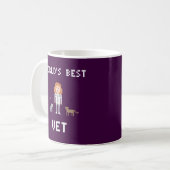 Pixel-beste weibliche Tierarzt-Tasse Kaffeetasse (Vorderseite Links)