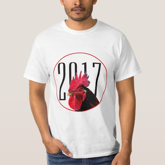 Pixel-Bild von Rooster Chinese New Year 2017 T-Shirt (Vorderseite)