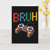 Pixel Block Gamer Controller Bruh Lustiger Retro-S Karte (Gelbe Blume)