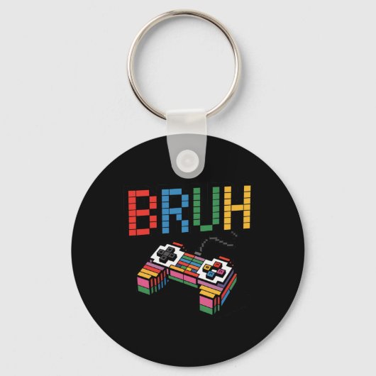 Pixel Block Gamer Controller Bruh Lustiger Retro-S Schlüsselanhänger (Vorderseite)