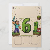 Pixel Block Geburtstag Einladung (Rückseite)