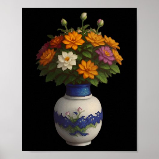 Pixel Blooms 2 Sticker Poster (Vorne)