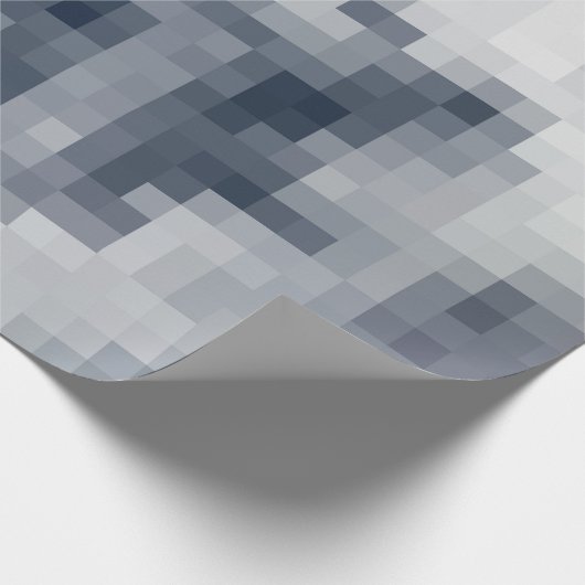 Pixel Blue and White Cloud Wrapping Paper Geschenkpapier (Ecke)