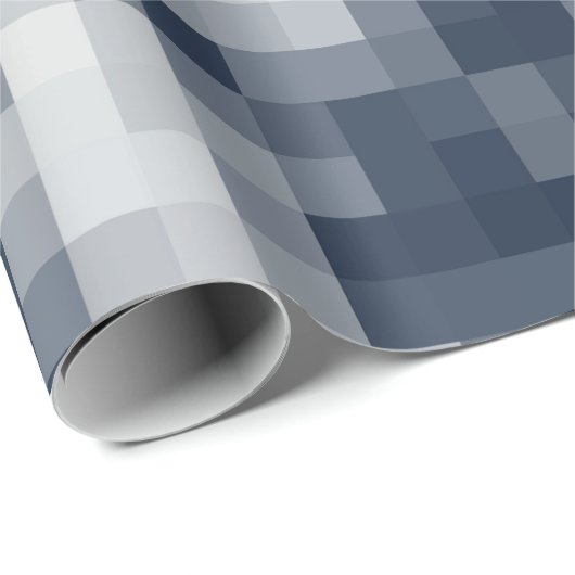 Pixel Blue and White Cloud Wrapping Paper Geschenkpapier (Rolleneckpunkt)