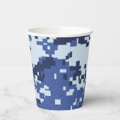 Pixel Blue Camouflage Pappbecher (Links)