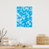 Pixel Blue Poster (Küche)