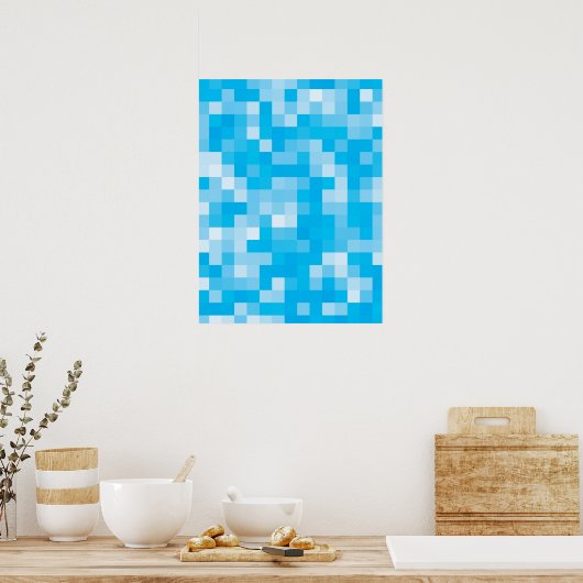 Pixel Blue Poster (Küche)