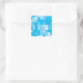 Pixel Blue Quadratischer Aufkleber (Tasche)