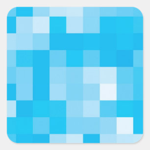Pixel Blue Quadratischer Aufkleber