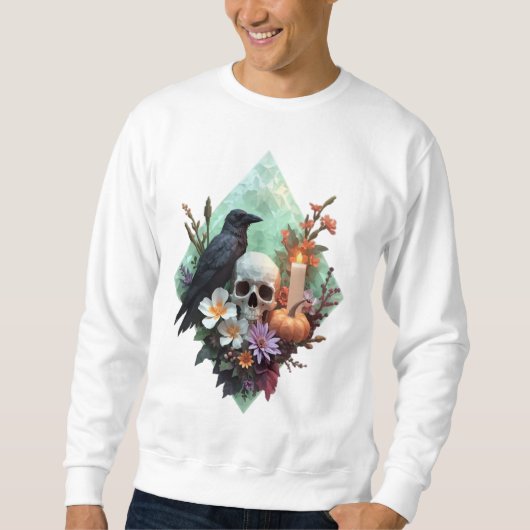 Pixel Blumenschraube mit Skull Sweatshirt (Vorderseite)
