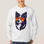 Pixel Border Collie T-Shirt (Vorderseite)