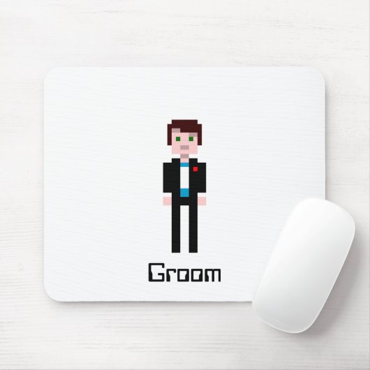 Pixel-Bräutigam Mousepad (Mit Mouse)