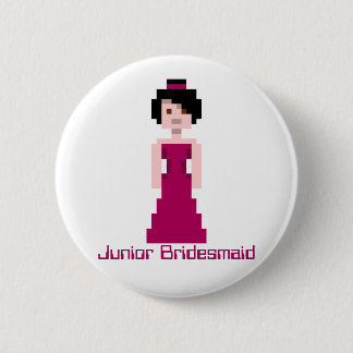 Pixel-Brautjungfer - Kastanienbraun - schwarzes Button