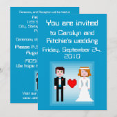 Pixel Bride and Groom - Einladung zur Hochzeit - b (Vorne/Hinten)