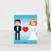 Pixel Bridge and Groom - Danke - Blau (Rückseite)