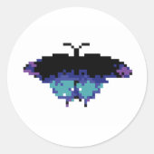 Pixel Butterfly Runder Aufkleber (Vorderseite)