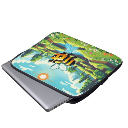 Pixel Buzz: Das Abenteuer der Sonnenwiese Laptopschutzhülle (Vorne Knopf)