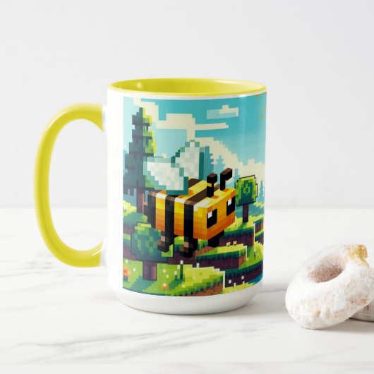 Pixel Buzz: Das Abenteuer der Sonnenwiese Tasse (Mit Donut)