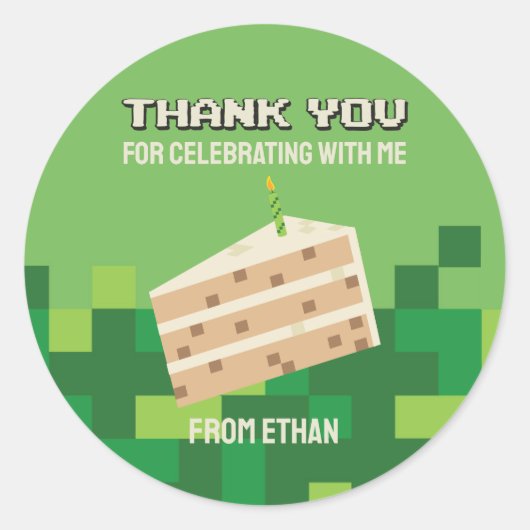 Pixel Cake Dankeschön Circle Aufkleber (Vorderseite)