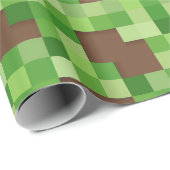 Pixel Camo Gamer Gift Wrap in Green and Brown Geschenkpapier (Rolleneckpunkt)