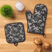 Pixel Camo Stealth Ofenhandschuh & Topflappen-Set (Oben Unten)