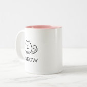 Pixel Cat Meow Zweifarbige Tasse (Vorderseite Links)