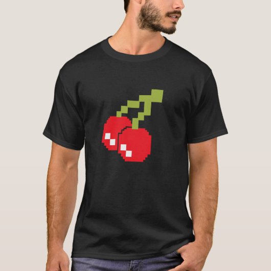 Pixel Cherries 80er Videospiel Halloween-Kostüm T-Shirt (Vorderseite)