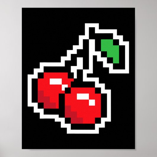 Pixel Cherries 80s Video Game Halloween Costume Ea Poster (Vorne)