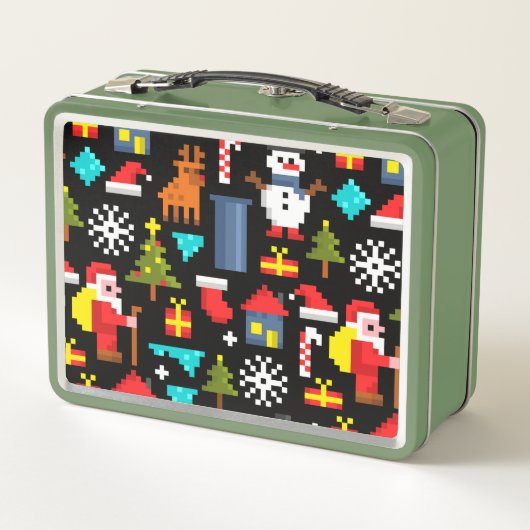 Pixel Christmas Metall Brotdose (Rückseite)