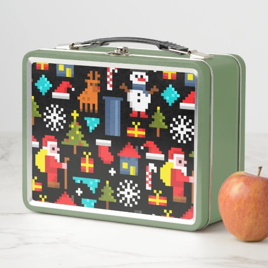 Pixel Christmas Metall Brotdose (Beispiel)