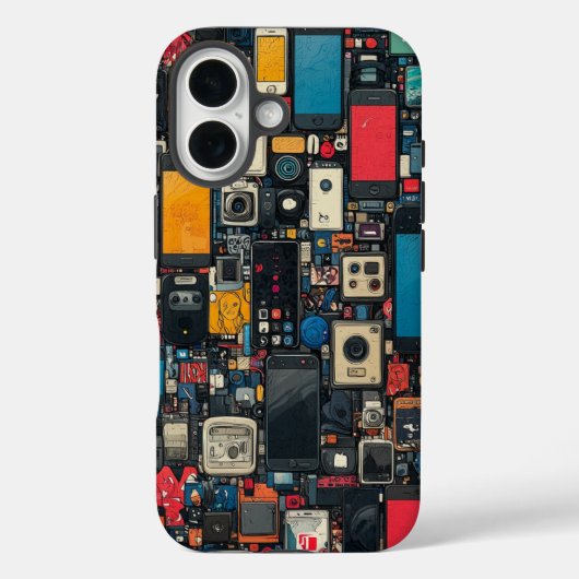 Pixel Clash Unique Art Phone Fall Case-Mate iPhone Hülle (Rückseite)