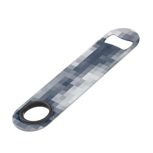 Pixel Cloud-Design Flaschenöffner (Rückseite Schrägansicht)