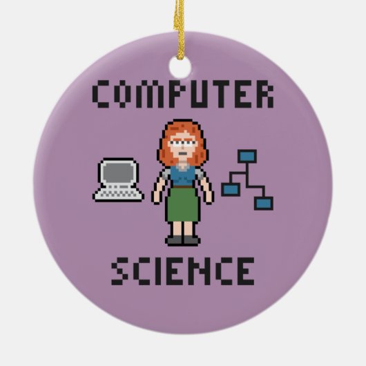 Pixel Computer Science - Female - Kreiselverzierun Keramikornament (Hinten)