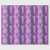 Pixel Cosmic Waves with Stars Pattern Geschenkpapier (Flach)