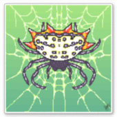 Pixel Crab Spider Art Aufkleber (Vorderseite)
