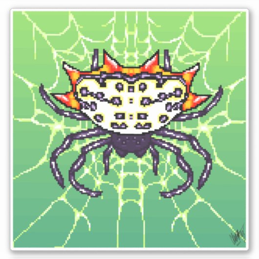Pixel Crab Spider Art Aufkleber (Vorderseite)