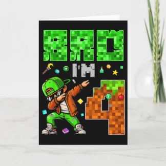 Pixel Dab Gamer Style Birthday Gift For Boys 4  Karte