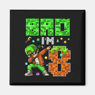 Pixel Dab Gamer Style Geburtstagsgeschenk für Jung Magnet