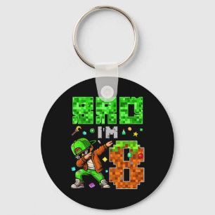 Pixel Dab Gamer Style Geburtstagsgeschenk für Jung Schlüsselanhänger