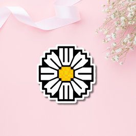 Pixel-Daisy-Blume Aufkleber