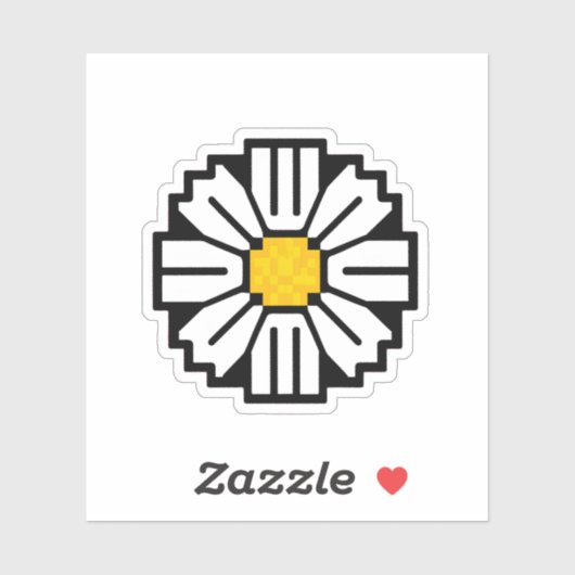 Pixel-Daisy-Blume Aufkleber (Blatt)
