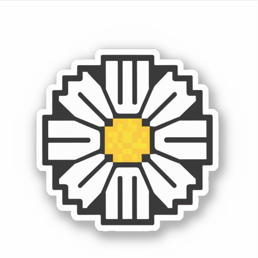 Pixel-Daisy-Blume Aufkleber (Vorderseite)