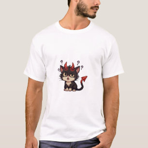 Pixel-Dämon-Katze verwirrt - Böse Süße Böse 8-Bit T-Shirt