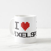 Pixel der Liebe I pixelated Herz retro Gamer 8bit Kaffeetasse (Vorderseite Links)