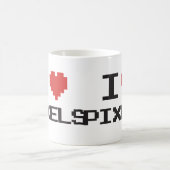 Pixel der Liebe I pixelated Herz retro Gamer 8bit Kaffeetasse (Mittel)