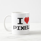 Pixel der Liebe I pixelated Herz retro Gamer 8bit Kaffeetasse (Links)